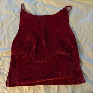 La SENZA Deep Red Velvet Skirt